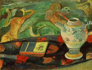 Stilleven met een kruik uit Quimper door Paul Gauguin